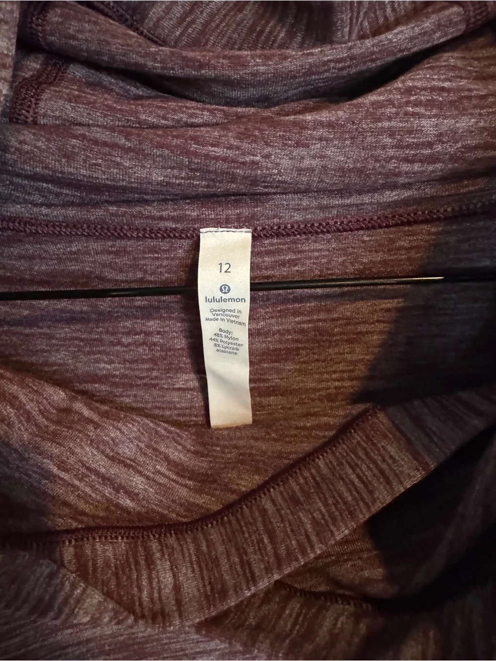 Lululemon Rulu Healthy Heart Pullover lI Heathered Bordeaux Drama 12